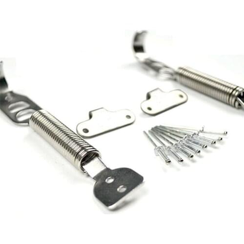 1Pair Universal Stainless Spring Clips Car Trunk Hood Kit Auto Multipurpose Fixed Hook Bonnet Hood Pins Lock Latch Set Silver