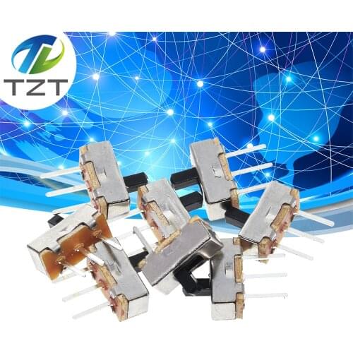 10pcs Interruptor on-off mini Slide Switch SS12D00 SS12D00G3 3pin 1P2T 2 Position High quality toggle switch Handle length:3MM
