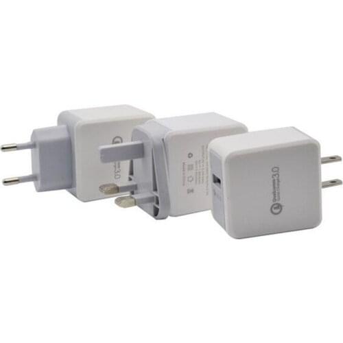 100pcs QC 3.0 Fast Adaptive Wall charger US EU UK plug power adapter for iphone 7 8 X for Samsung s6 s7 s8 android phone tablet