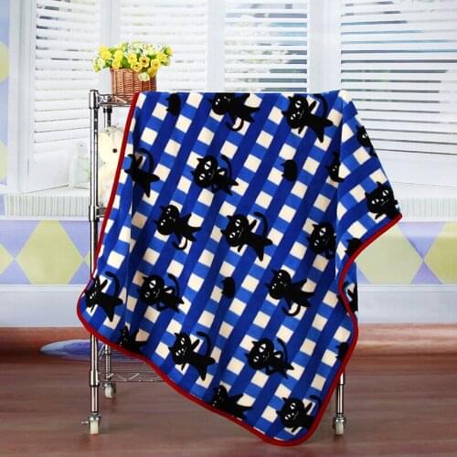 100x72cm Warm Pet Beds Cover Mat Thickened Coral Fleece Dog Blanket Soft Blue/White Plaid Quilt For Small Medium Large Puppy Dog