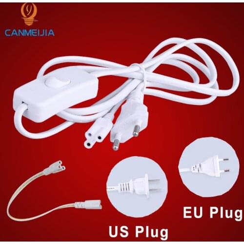 180CM US EU Switch Plug Cable T5 T8 LED Tube Lamp Bar Connector 3 Pin Cables 30CM 50CM Three-phase Double-end Connecting
