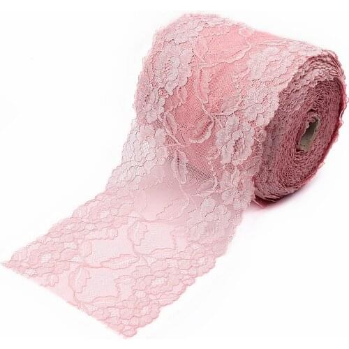 2Yards Pink/silver Exquisite Elastic stretch Lace Trim High Quality Lace Fabric DIY Craft&Sewing Dress Clothing Accessories