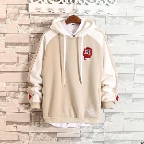 2021 Man Hoodies Sweatshirt Patchwork Hoodies Long Sleeve Hooded Pullover Jumper Sweatshirts Men Winter Furring Clothes jacket