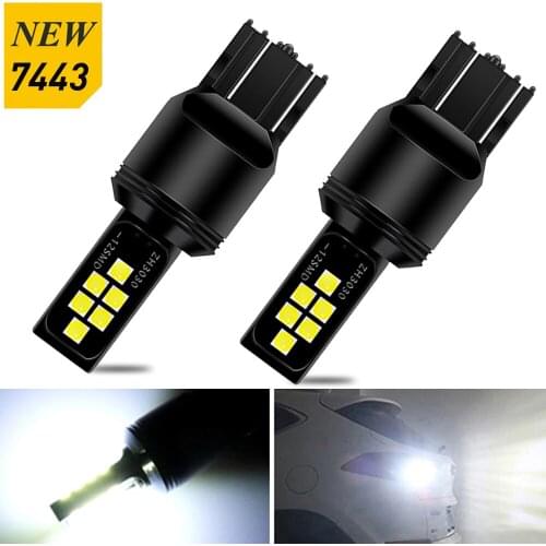 2X P21/5W LED T20 7443 1156 Bulb DRL Auto Lamp Reverse Tali Light for Seat Leon MK3 Renault Megane Skoda Superb 2 White 12V
