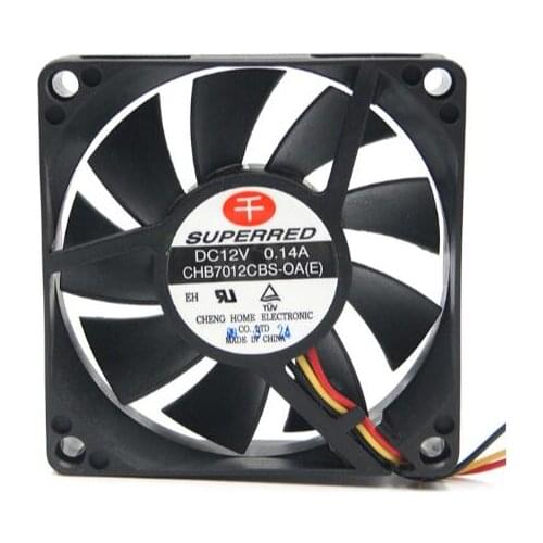 7cm 12V 0.14A CHB7012CBS-OA(E) 70*70*20mm three-wire cooling fan
