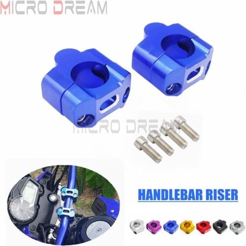 Dirt Bike 1-1/8" 28MM 6061-T6 Aluminum Handlebar Handle Hand Fat Bar Clamp Mount Risers 20mm Rise Universal For Motorcycle
