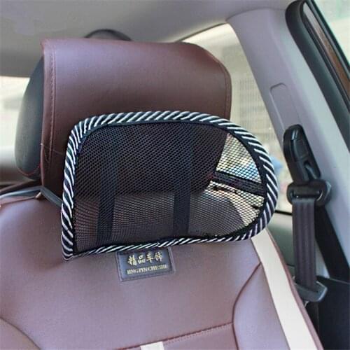 Car Mesh Pillow Neck Support Car Seat Pillow Cushion Ice Silk Ventilation Pillow Seat Backrest Headrest Interior Accessories