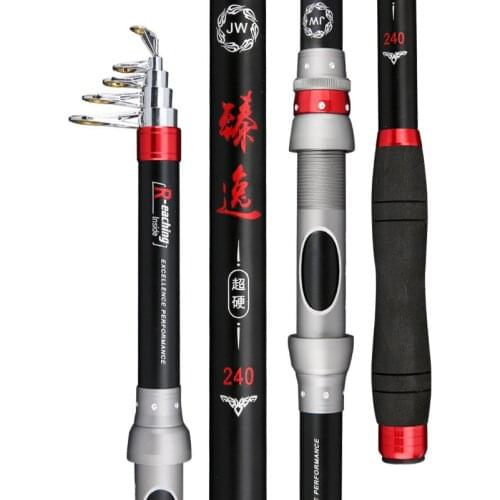 New Type Long Throwing Rod Super Hard Ultra Light Telescopic Fishing Rod Stream Seapole Pesca Carp Power Hand Rod 2.1m-3.6m