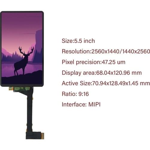 For KLD-1260 3D Printer LCD screen display 5.5 inch 2K 1440*2560 ( Removed Backlight ) LS055R1SX03 kld 1268 LCD Display