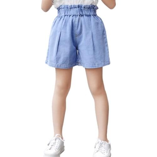 Jeans For Girls Solid Color Childrens Denim Jeans Girl Summer Children Short Jeans Casual Style Clothes For Girls