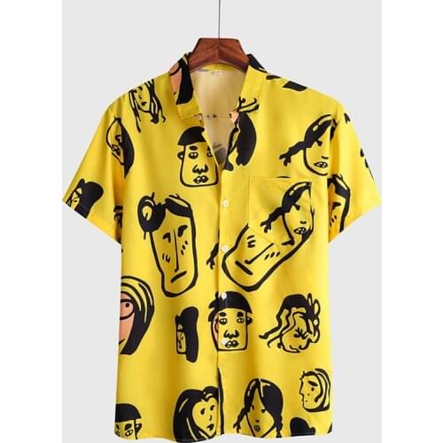 Various Summer Couple Holiday Beach Style Women Short Sleeve Hawaiian Shirts Printing Casual Flowe Shirt For Men Blouse Loose
