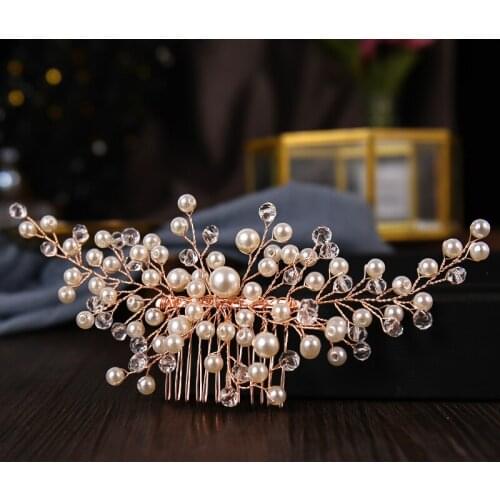 Bridal Hair Combs Ornaments Fashion Hairwear Wedding Hair Accessories Comb for Hair Women Girl Headpiece Headdress Decoration