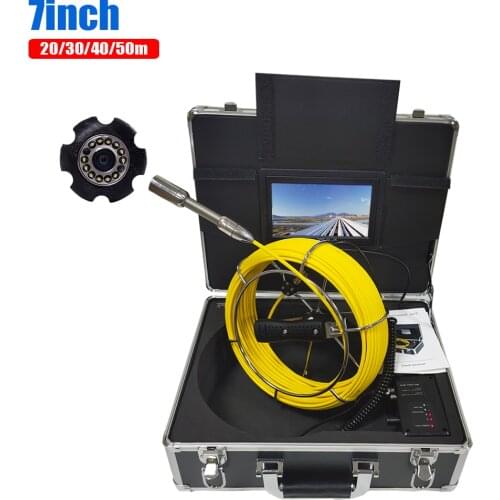 20-50M Cable Underwater Sewer Drain Pipe Inspection Camera System 23mm Endoscope Camera Head with12Pcs White LED Lights
