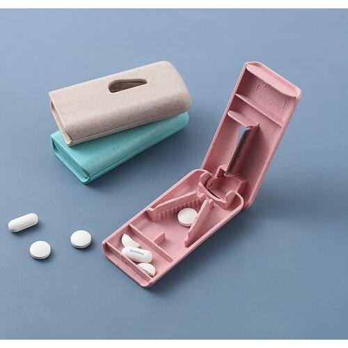 3 Colors Vitamin Medicine Pill Box Case Organizer Tablet Container Cutting Drugs