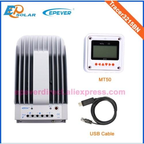 12V/24V auto work controller Charging Battery auto switch EPEVER Tracer3215BN 30A MT50 Meter and USB cable Solar panels system