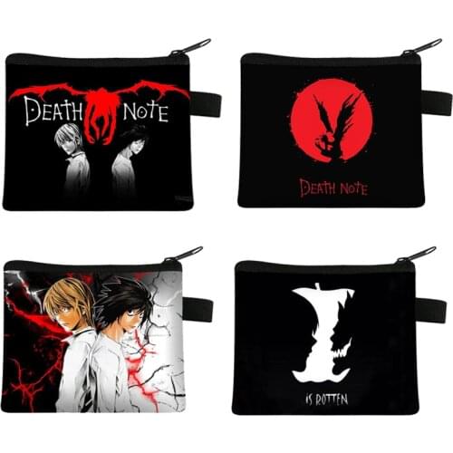 Anime Death Note Shinigami Ryuk Coin Purse Cartoon Print Girl Boy Mini Wallet Woman Shopping Portable Silver Coin Bag