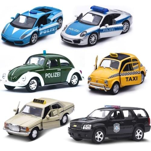 Alloy Scale Car Models Die-cast coche carro Toys for Children mkd2 1:36 auto Vehicle Beatle /Taxi /Fiat / Benz / Cop car