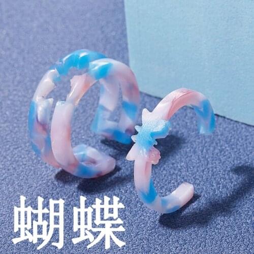 Trendy Romantic Butterfly Rings For Women Men Couple Rings Set Party Friendship Engagement Wedding Anniversary Jewelry