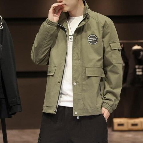 Jacket Mens Jacket Nice New Spring And Autumn Trend Casual Work Clothes Handsome And Versatile Solid Color Pocket Mens Wear