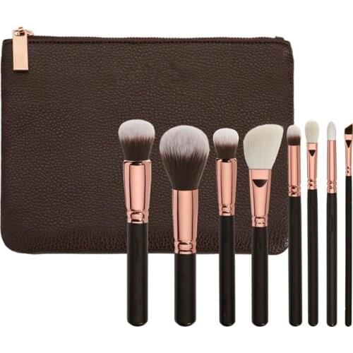 Set Eye Full Bag Complete Eye Set 8PCS Face BrushesBrushes Makeup Cosmetics Tool Rose Golden Luxury Kit