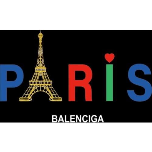 Paris Eiffel Tower Color letters patches T-shirt Hoodies Decorative Heat Transfer Vinyl Sticker Applique Iron for clothes