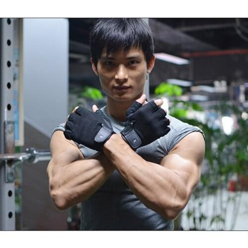 Genuine Leather Gym Gloves Men Women Crossfit Fitness Gloves dumbbell barbell Weight Lifting Sport Gloves