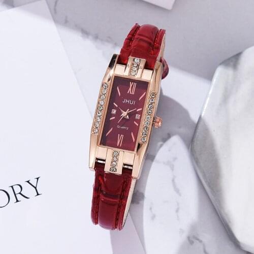 2021 New Ladies Watch Elegant Temperament Ladies Quartz Watch Korean Retro Belt Diamond Ladies Watch