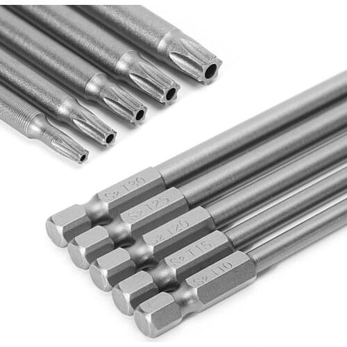 2021 New 5 Pcs/Set 150mm T10-T30 Long Magnetic Torx Electric Screwdriver Drill Bits Kit