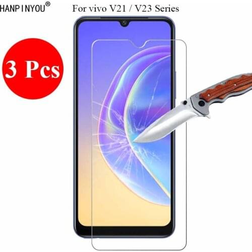 3 Pcs/Lot New 9H 2.5D Tempered Glass Screen Protector For vivo V21 V21e 5G 6.44" Protective Film + Clean Tools