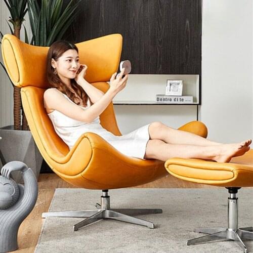 Single Sofa Snail Chair Genuine Leather Wingback Chair Modern Creative Lazy Leisure Customizable Large Size