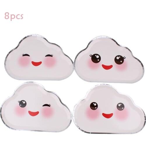 Cloud Shape Disposable Tableware Childrens Birthday Decoration Childrens Day Wedding Party Party Supplies Cute White Cloud Pla