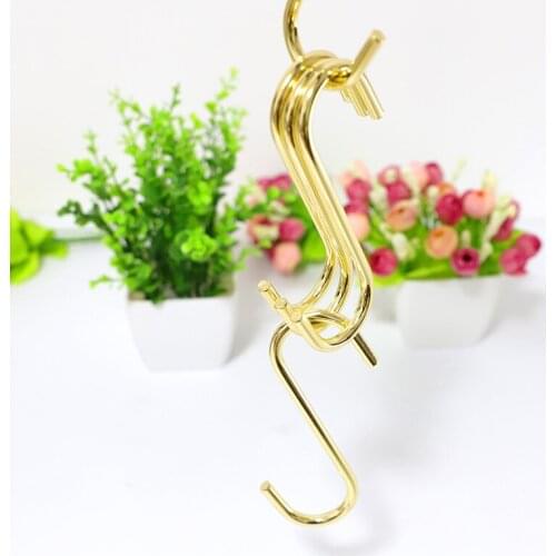 Nordic Thick Gold-plated S-hook Jewelry Multifunctional Robe Hook Clothing Store Hooks Key & Decorative Hooks Home Storage