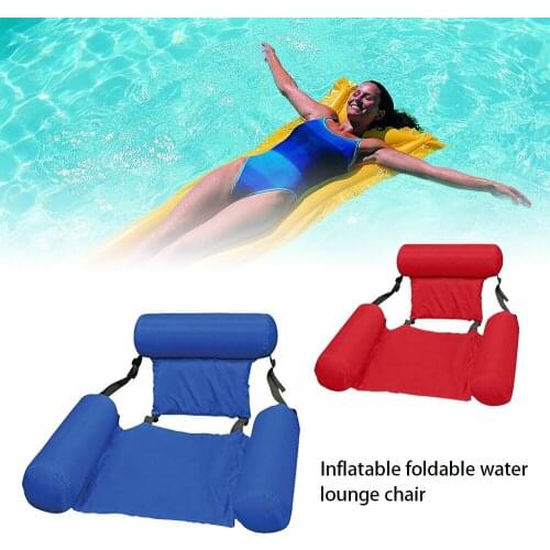PVC Summer Inflatable Foldable Floating Row Swimming Pool Water Hammock Air Mattresses Bed Beach Water Sports Lounger Chair