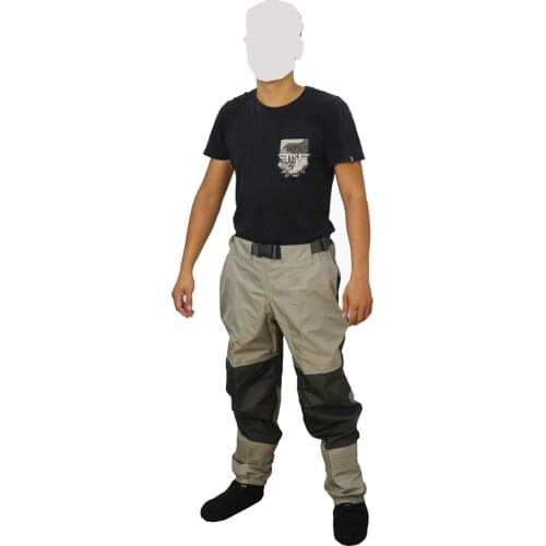 Hot sale super light 1.2kg HQ waterproof elastic waist wader pants breathable fabric men women fishing sock jumpsuit trousers