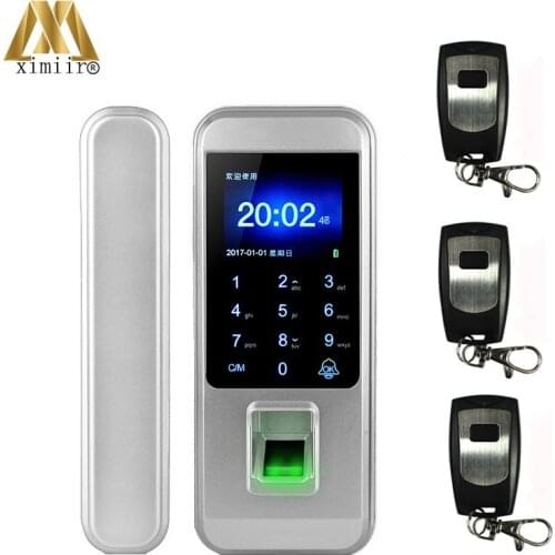 Smart Keyless Fingerprint Door Lock With Remote Control For Home Office Frameless Glass Door Access Control XM-300