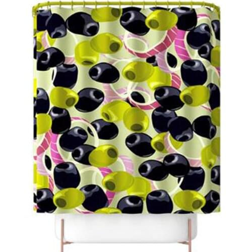 Shower Curtain Olive Green Print 180*180cm Bathroom Curtain Household Decoration