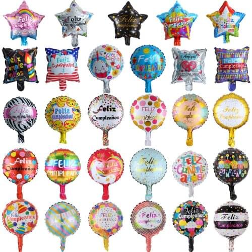 10pcs 10inch Spanish Happy Birthday Love Foil Balloons Feliz Cumpleanos Te Quiero Air Baloes Event Party Decorations Air Golobs