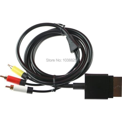 10pcs/lot 1.8m 6ft Audio Video AV RCA Video Composite Cable AV Cable Cord for Microsoft Xbox 360 Slim for XBOX 360