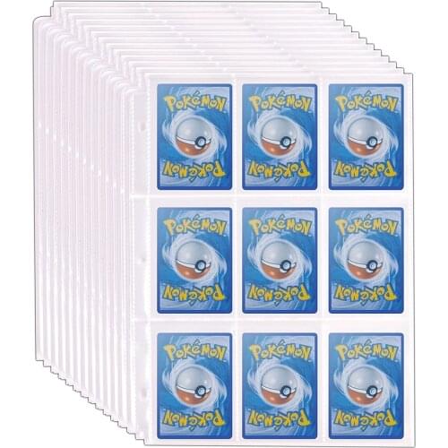 18 Pack 3 Ring Binder 9 Pockets Page Protector, Card Sheets for Standard Size ,Coupon, Sport Cards, Game Cards, Business Cards