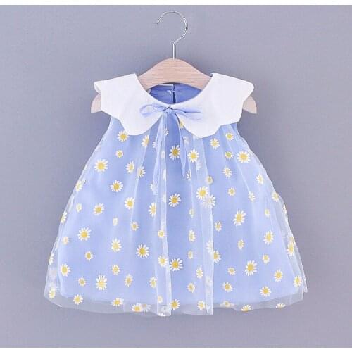 2020 New Infant Todder Summer Dresses Baby Girl Clothes Little Daisy Floral Printed Princess Lovely Party Sleeveless Dress 0-3Y