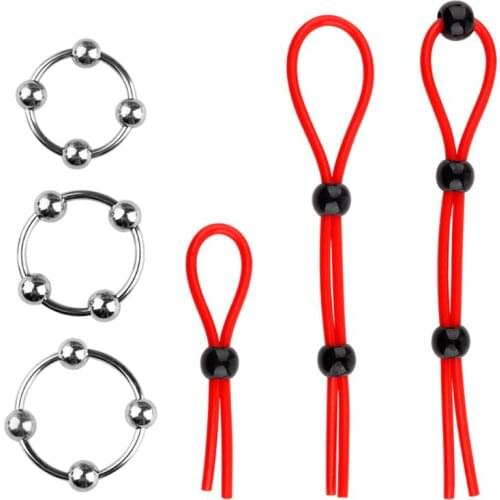 6pcs Dildo Ring Enhancer Exercise Stimulator Enlarger Adult Sex Toys for Men Couples