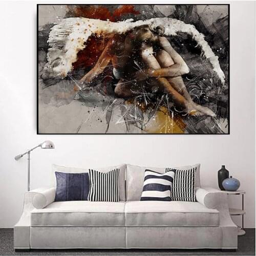 Abstract Angel Girl Wings Canvas Painting on The Wall Art Posters Prints Wall Pictures for Living Room Home Wall Cuadros Decor