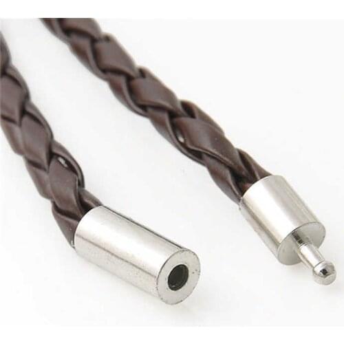 Men Women Jewelry Braided Leather Bracelet for Female Male S.Steel Magnetic Clasp Leather Wristband Bracelet New