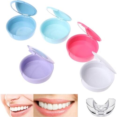 Denture Storage Box False Teeth Bath Case Container Teeth Protector Cleaning