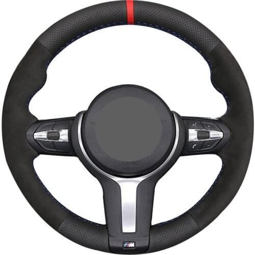 DIY hand-sewn Genuine Leather suede Car Steering Wheel Cover for BMW M Sport F30 F31 F34 X1 F07 F10 F11 X2 F25 F32 F33 F36 F39