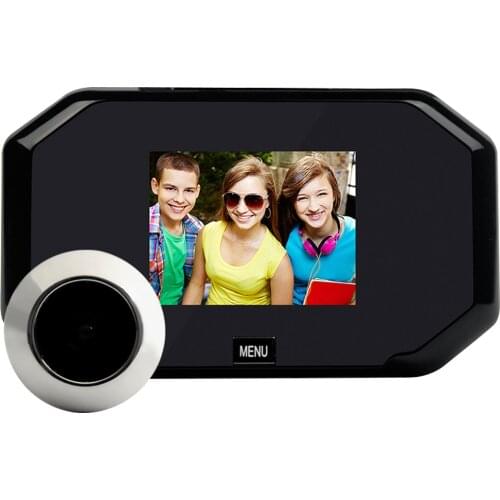 1080P Peephole Door Camera Color Screen with Door Bell LED Lights Electronic Doorbell Viewer Security with One-click Viewing