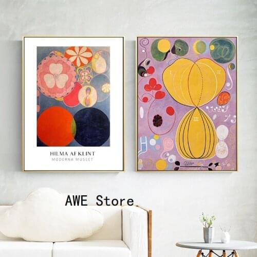 Hilma Klint Paintings Vintage Canvas Posters and Prints The Ten Largest No. 7 , Adulthood1907 Poster Wall Art Painting Decor
