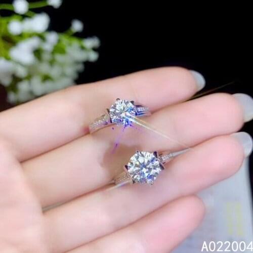 KJJEAXCMY fine jewelry 925 sterling silver inlaid Mosang Diamond gemstone ladies ring exquisite support detection hot selling