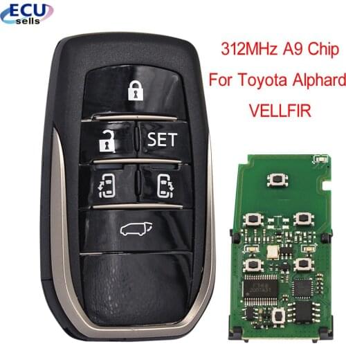 Keyless Go 6 Button Smart Remote Key 312MHz A9 Chip For Toyota Alphard VELLFIRE NOAH Previa ：Board 0120
