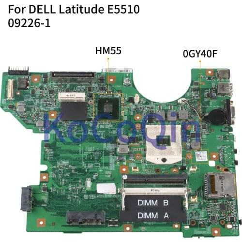 KoCoQin Laptop motherboard For DELL Latitude E5510 Mainboard 09226-1 CN-0GY40F 0GY40F HM55